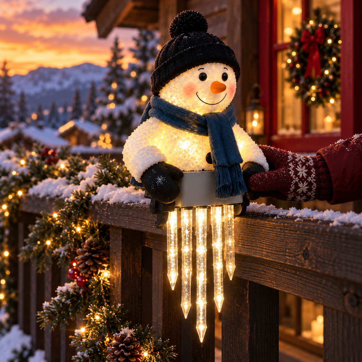 ☃️WinterGlow Snowman Icicle Light Decor