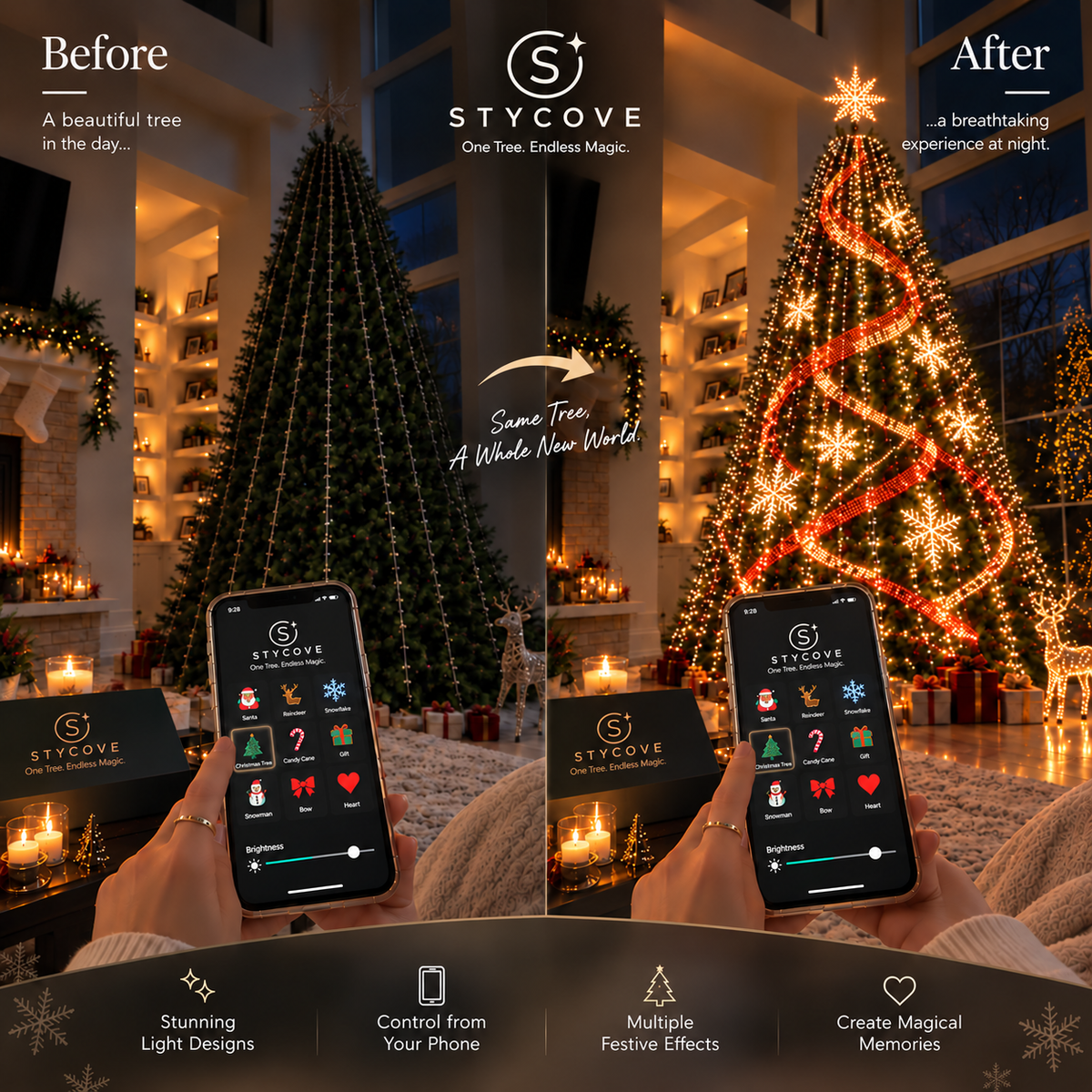 Stycove Smart Animated Christmas Tree Lights