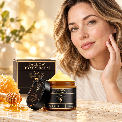 Beef Tallow and Honey Balm for Skin - Handmade All-Natural Moisturizer