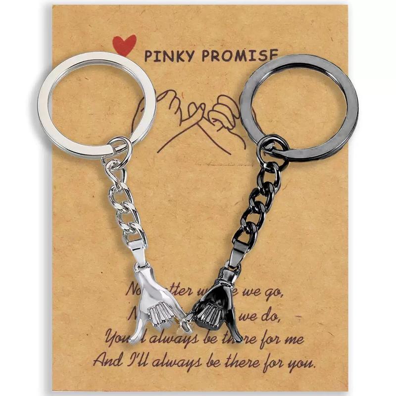🎁 Valentine’s 2PCS Pinky Promise Keychains, Perfect Couple Gift