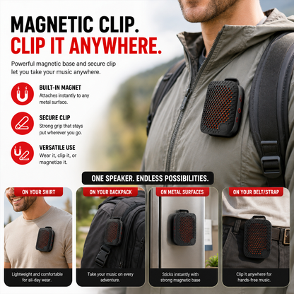 🏃 Outdoor Clip-On Bluetooth Speaker | Waterproof Speaker for Running & Cycling