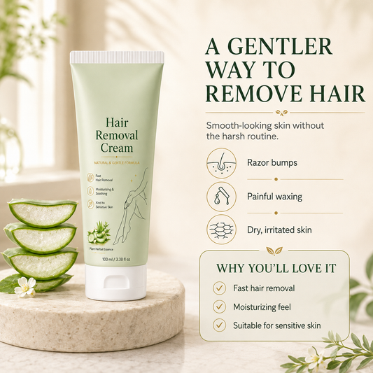 Natural Gentle Hair Removal Cream | For Women & Men, Sensitive Skin（ New and old packaging shipped at random.）
