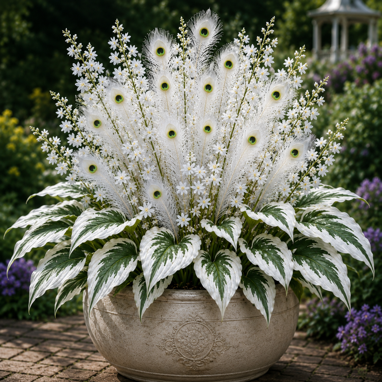 🌿🔥 Peacock Flame Hosta Bulbs – Vibrant Multicolor Foliage for Gardens, Patios & Planters 🦚