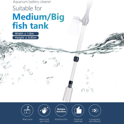 ⚡Battery Operated Electric Aquarium Gravel Siphon Cleaner ✨Fish Tank Water Vacuum Cleaning Tool With Filter Mesh Bag
