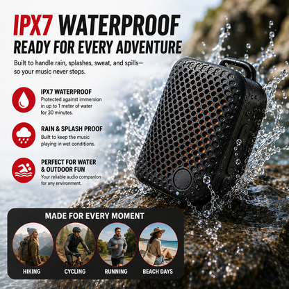 🏃 Outdoor Clip-On Bluetooth Speaker | Waterproof Speaker for Running & Cycling