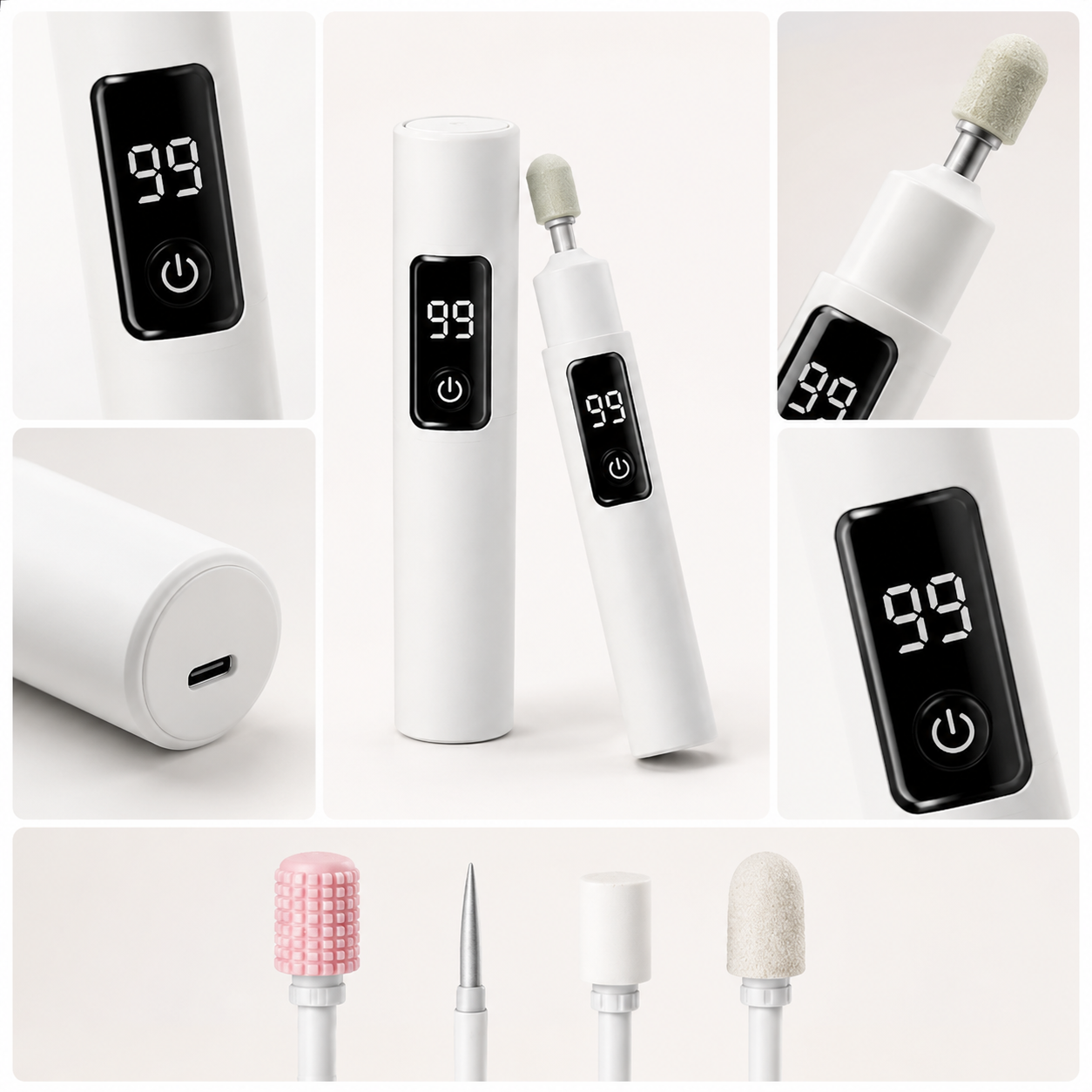Professional Ultra-Safe LED Electric Nail Grinder