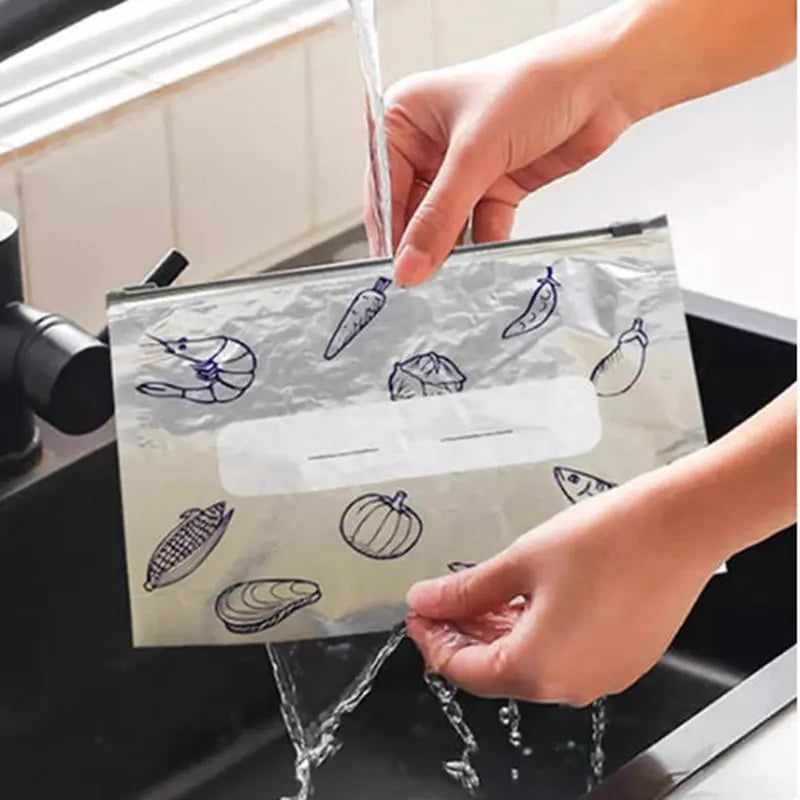 Aluminum Foil Sealable Bags, Reusable Zip Lock Food Storage Pouches