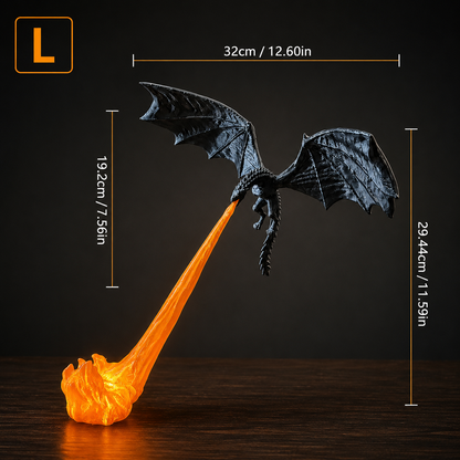 🔥 HOT SALE 🐉| 3D Fire-Breathing Dragon LED Display – Fantasy Bookshelf Decor with Glowing Flame