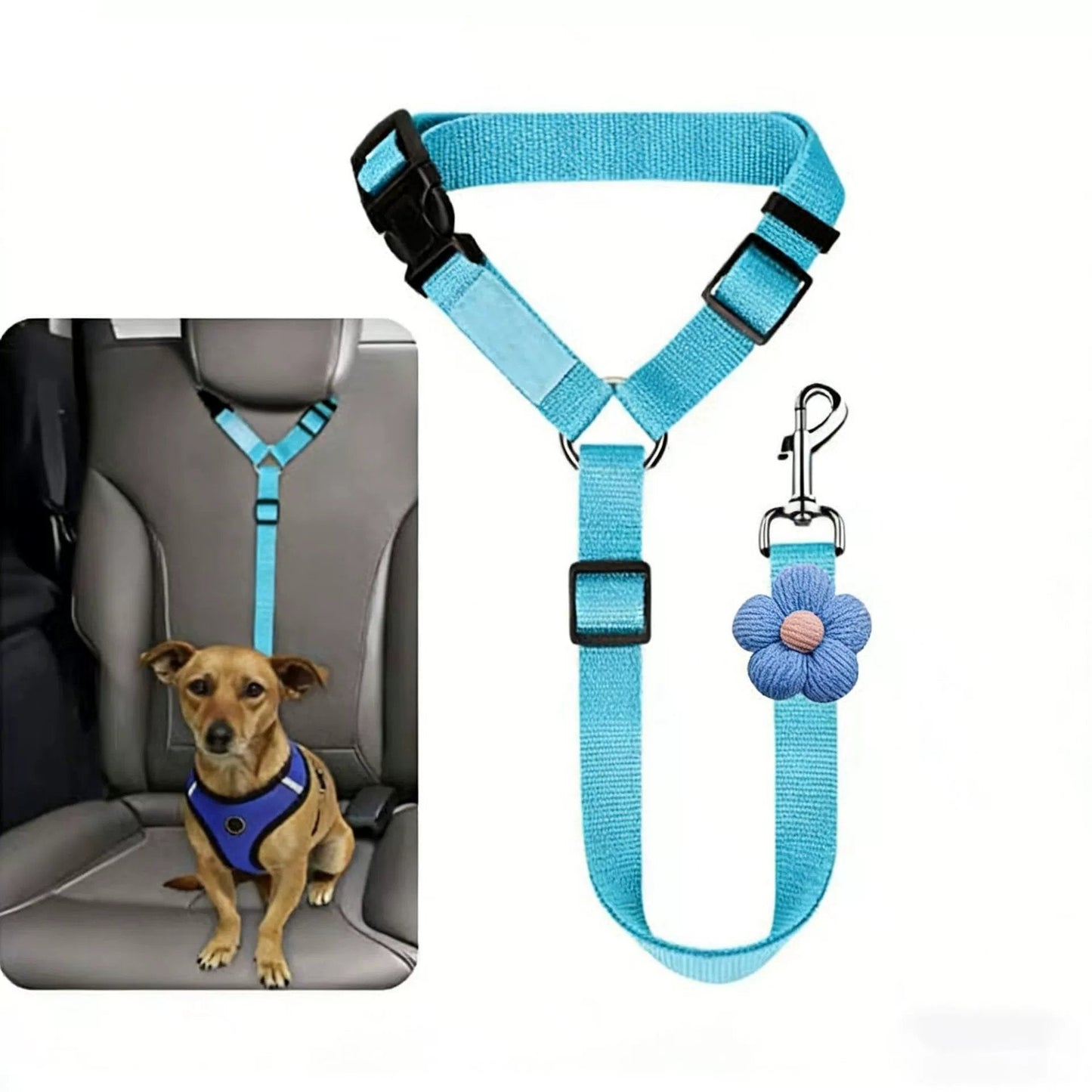2-in-1 Dog Car Seat Belt & Walking Leash