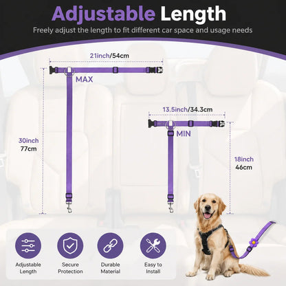 2-in-1 Dog Car Seat Belt & Walking Leash
