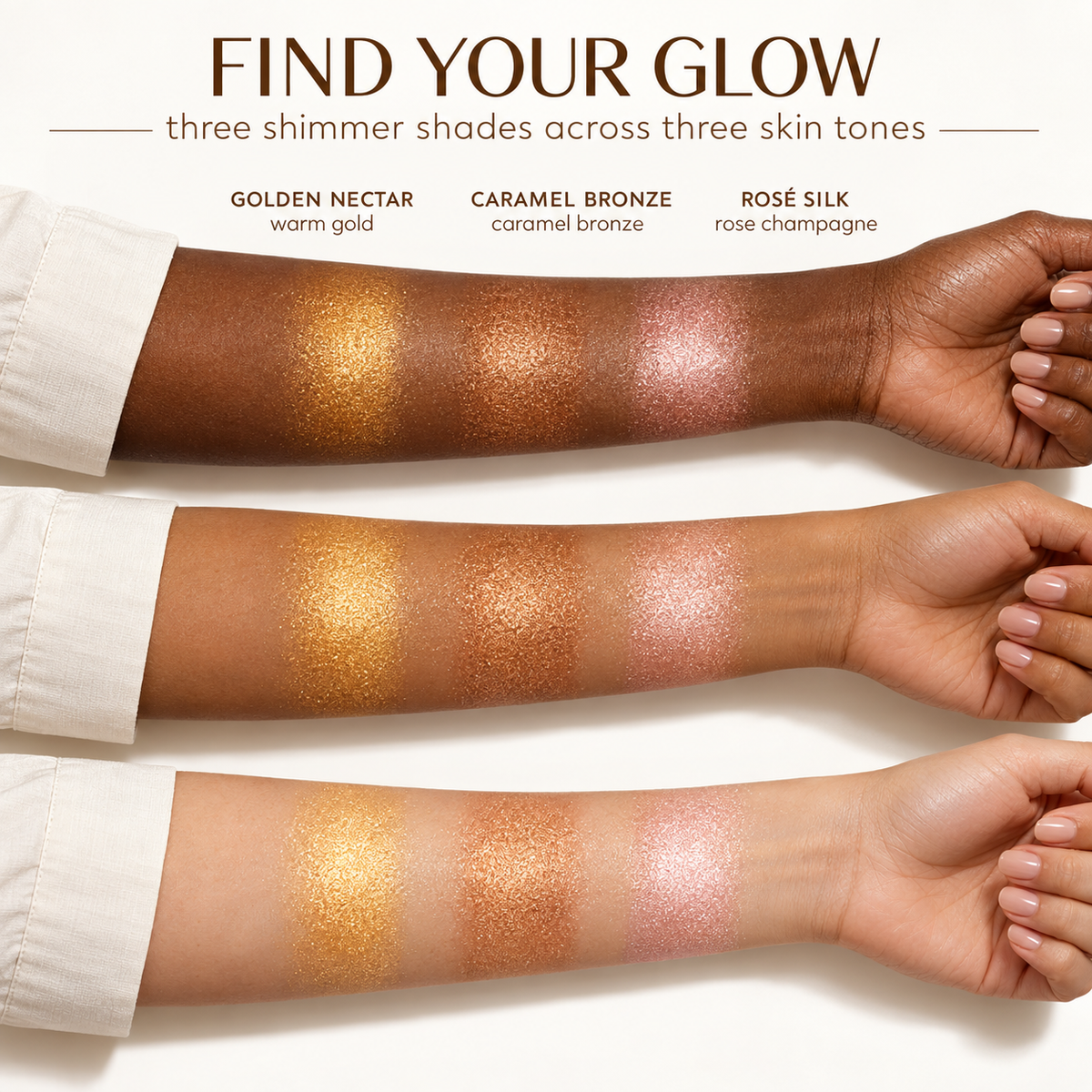 Body Glow Shimmer Oil, Caramel Bronze & Golden Nectar, 3.3 fl oz