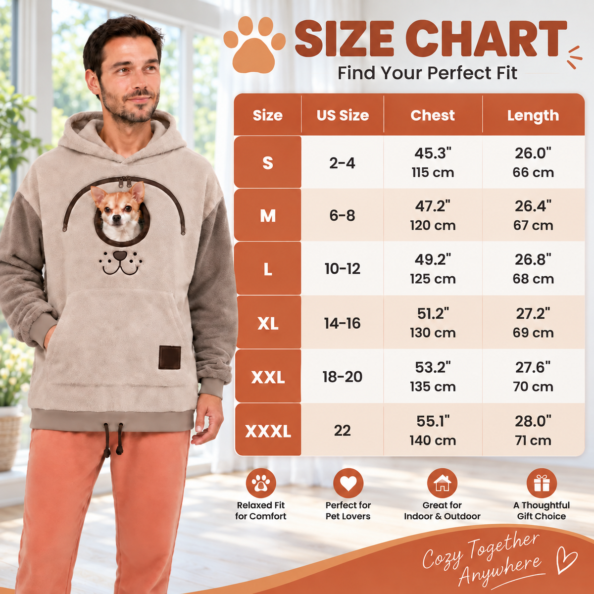 ⏰LAST DAY 50% OFF 🐾 Cozy Pet Carrier Hoodie — Built-In Pouch for Cats & Small Dogs