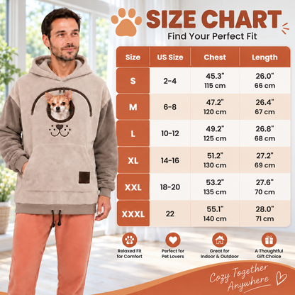 ⏰LAST DAY 50% OFF 🐾 Cozy Pet Carrier Hoodie — Built-In Pouch for Cats & Small Dogs
