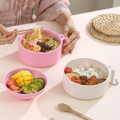 🍜 Ramen Bowl Set, Microwave Safe Instant Noodle Bowl, Durable Lunch Box