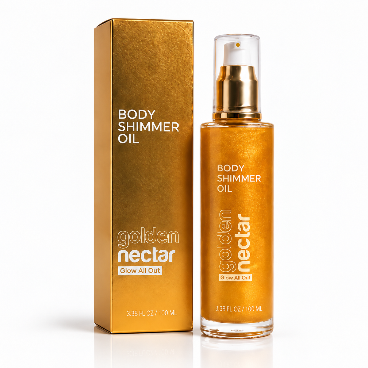 Body Glow Shimmer Oil, Caramel Bronze & Golden Nectar, 3.3 fl oz