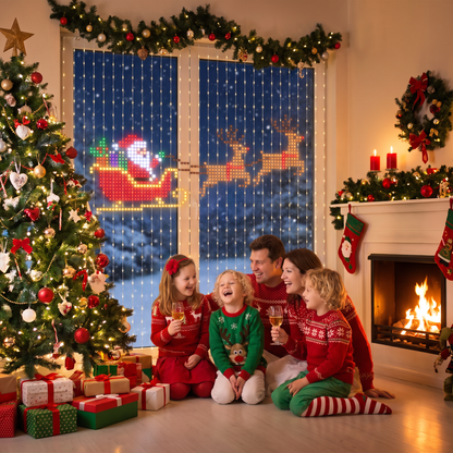 DIY LED Pixel Curtain Lights – App-Controlled Animated Christmas Display Screen
