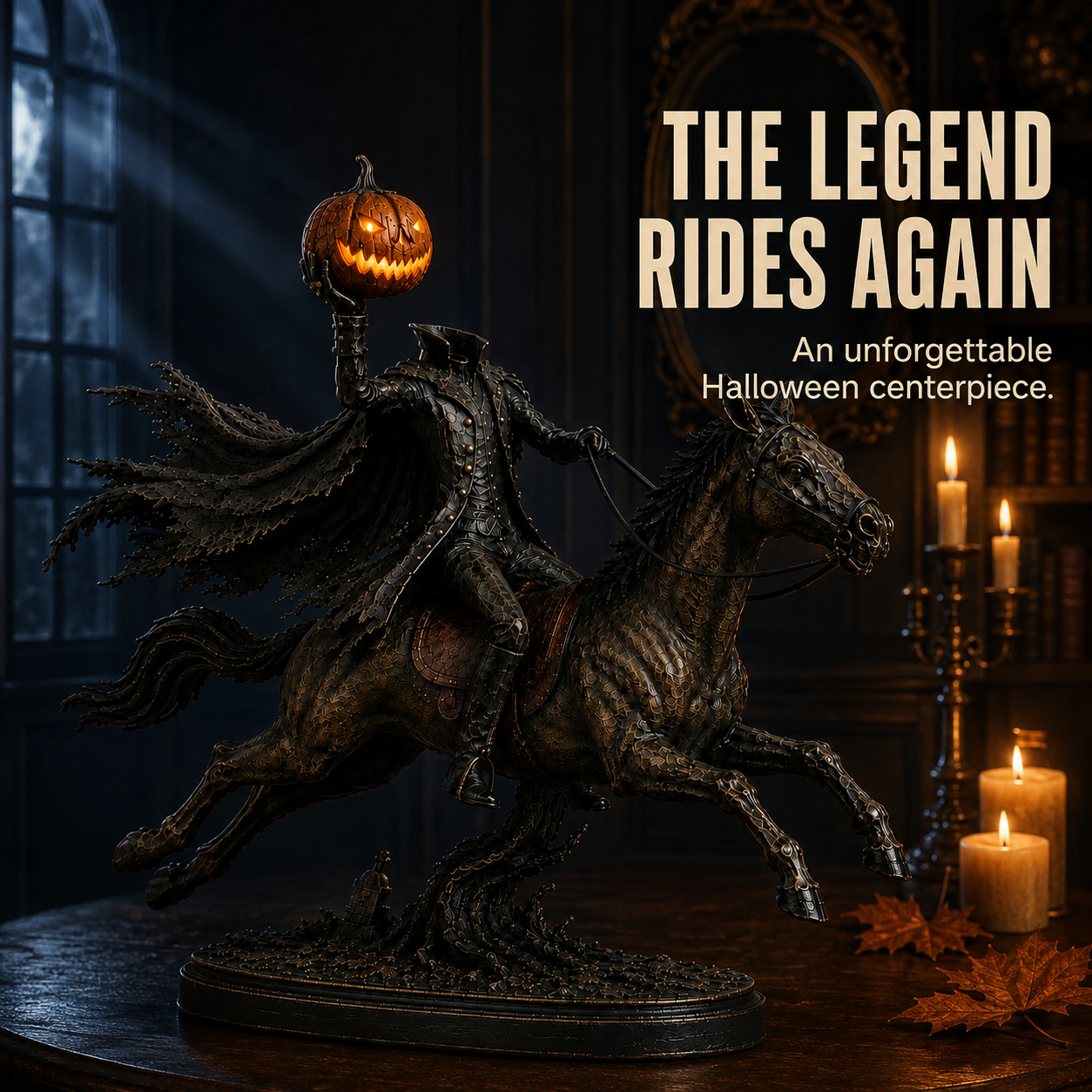 ⏰Limited Stock 50% OFF - 🎃🏇Midnight Chase Headless Horseman Statue