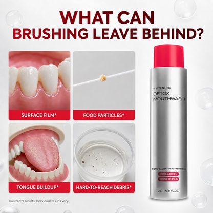 Advanced Stain-Lifting Whitening Mouthwash: Visible Debris Removal & Fresh Breath