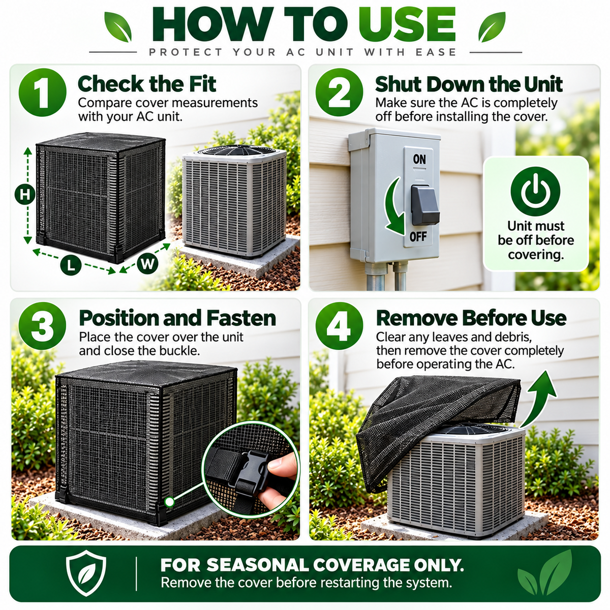 ❄️ Heavy-Duty Mesh AC Cover – All-Season Outdoor Protection