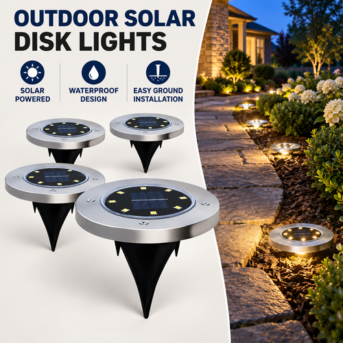 Outdoor Solar Disk Lights – Waterproof In-Ground Landscape Lighting