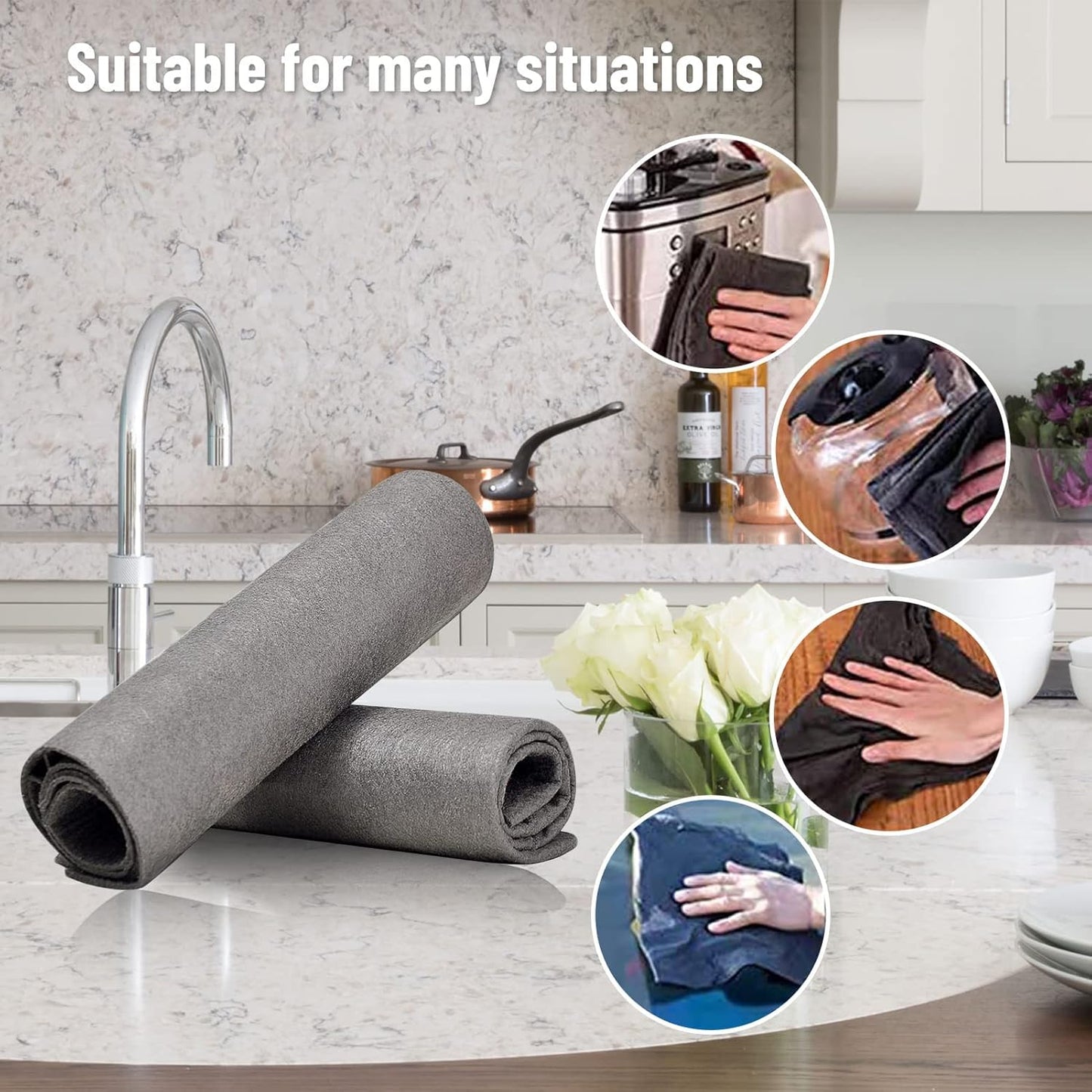 🔥10-Count Reusable Magic Cleaning Wipes, Thick & Streak-Free