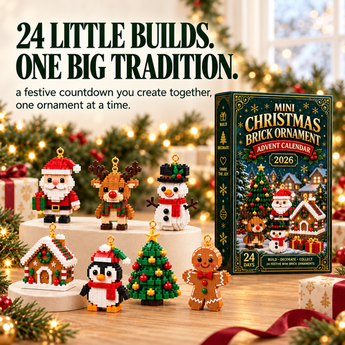 ⏳ Last day to save 49% – 🎄 24-Day Mini Christmas Ornament Advent Calendar | 24 unique festive buildable designs with hanging loops—perfect for decorating Christmas trees, wreaths, and holiday displays 🧱