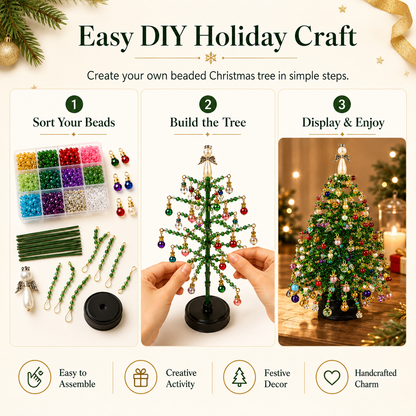 🎄✨ DIY Beaded Christmas Tree Kit – 🎅Create Your Own Sparkling Holiday Decoration