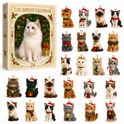 Advent Calendar 2026 Cat Advent Calendar Gift for Adults Friends Cat Owners and Lovers Christmas Holiday Countdown Gift 24 Designs Cats Charm Christmas Tree Ornament