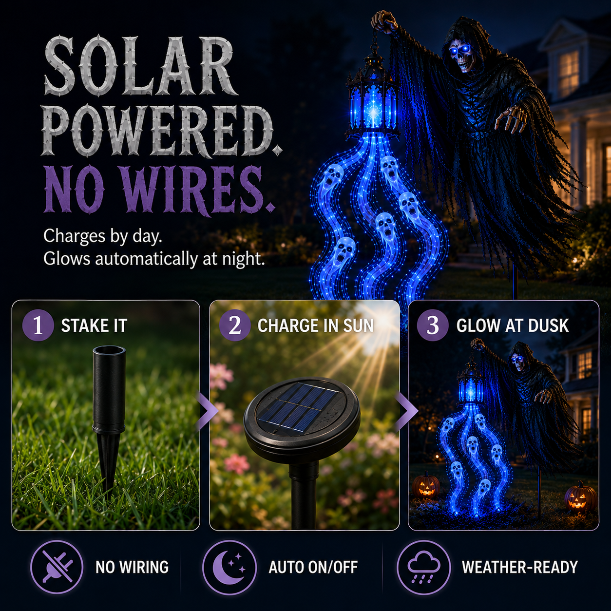 💀Halloween Soul Harvester Animated Garden Light