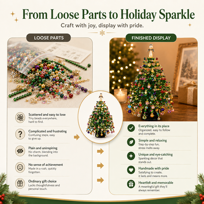 🎄✨ DIY Beaded Christmas Tree Kit – 🎅Create Your Own Sparkling Holiday Decoration