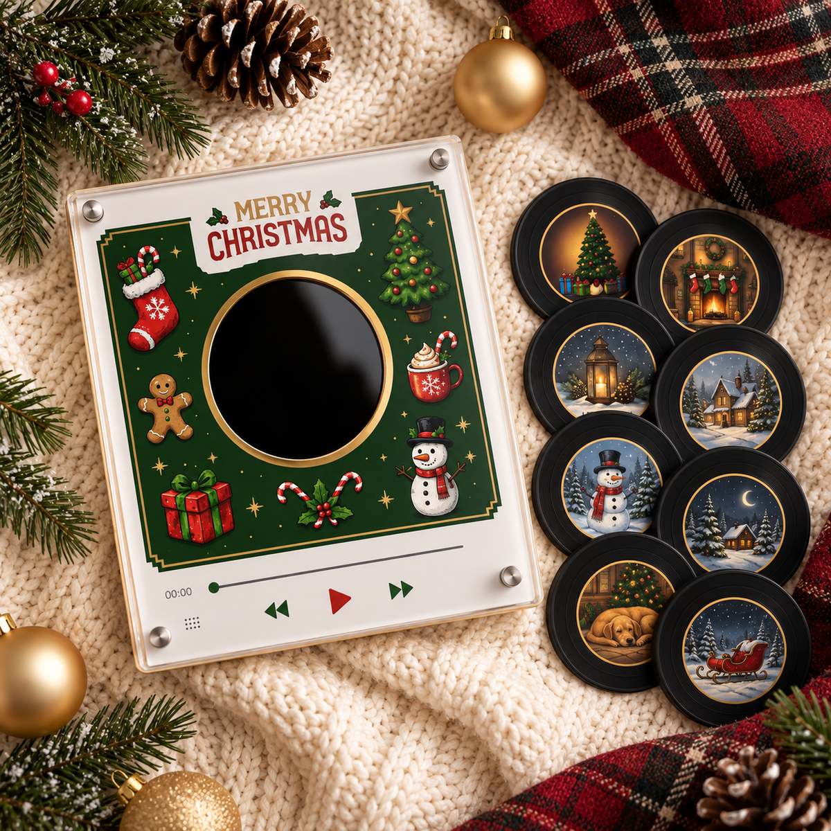 Christmas Vinyl Player Set