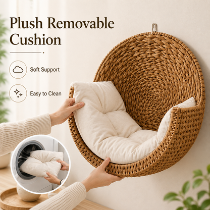 🐱 Purrfectly Cozy Handwoven Hanging Cat Bed