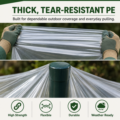 Clear Waterproof PE Tarp, Transparent Outdoor Cover with Metal Grommets🛡️