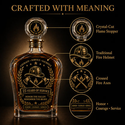 Anniversary Memorial Whiskey Decanter & Glass Gift Set – We Will Never Forget 343 Heroes Tribute