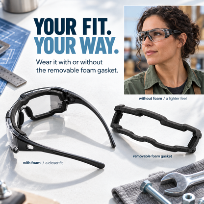 🕶️ Photochromic Safety Glasses – Indoor & Outdoor Impact Protection