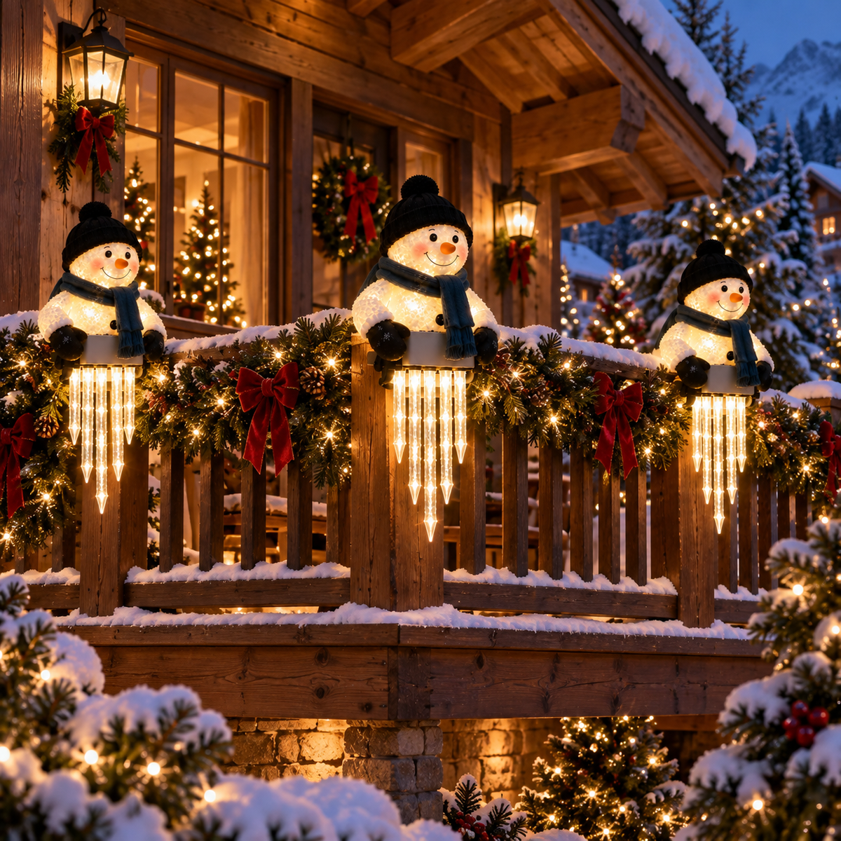 ☃️WinterGlow Snowman Icicle Light Decor
