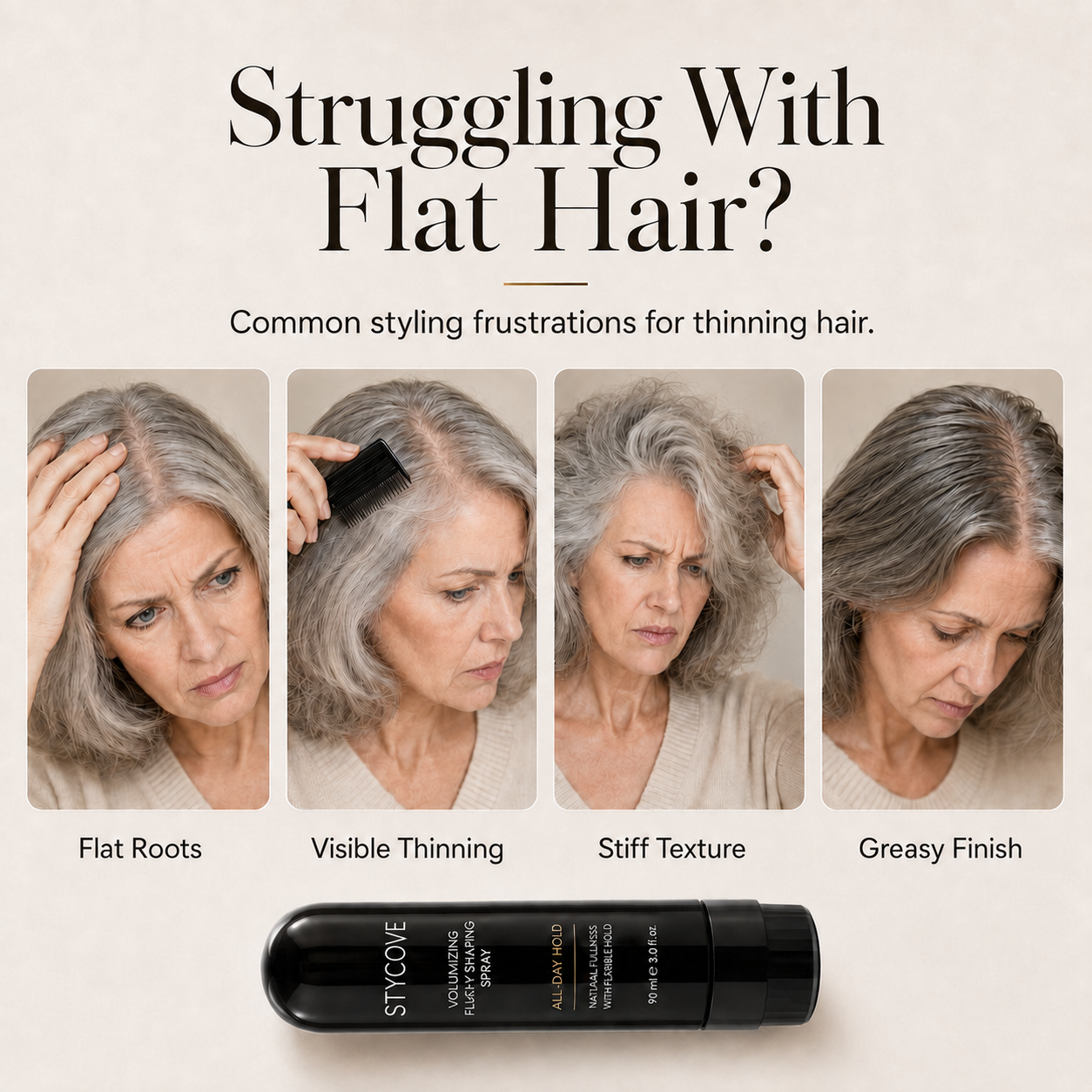 90ml Fluffy Hair Shaping Spray Long Lasting Volumizing Mist with Peach Fragrance