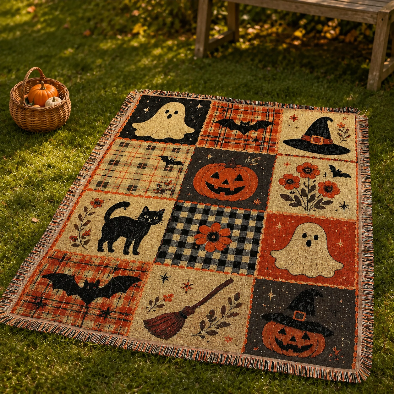 Multi-Function Woven Tassel Blanket, 130x160cm