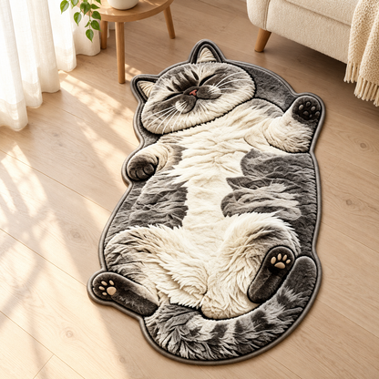Chubby Tabby Cat Shaped Rug 🐱🤎