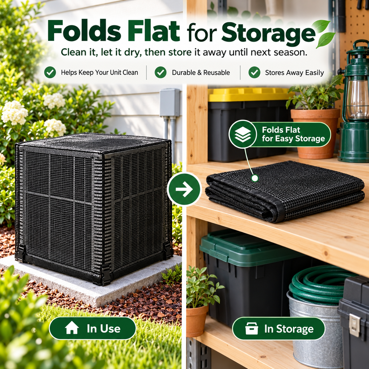 ❄️ Heavy-Duty Mesh AC Cover – All-Season Outdoor Protection