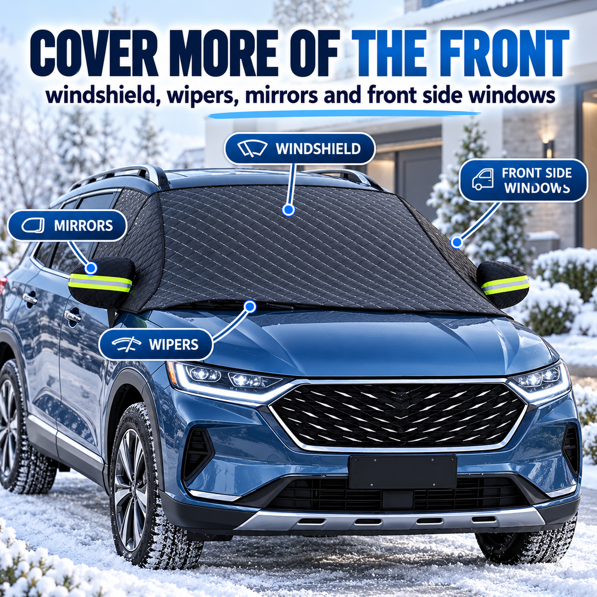 All-Season Windshield Snow Cover with Mirror Protection❄️
