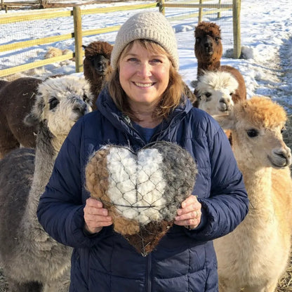 ☁ Handmade Alpaca Fiber Bird Nesting Heart 🏡