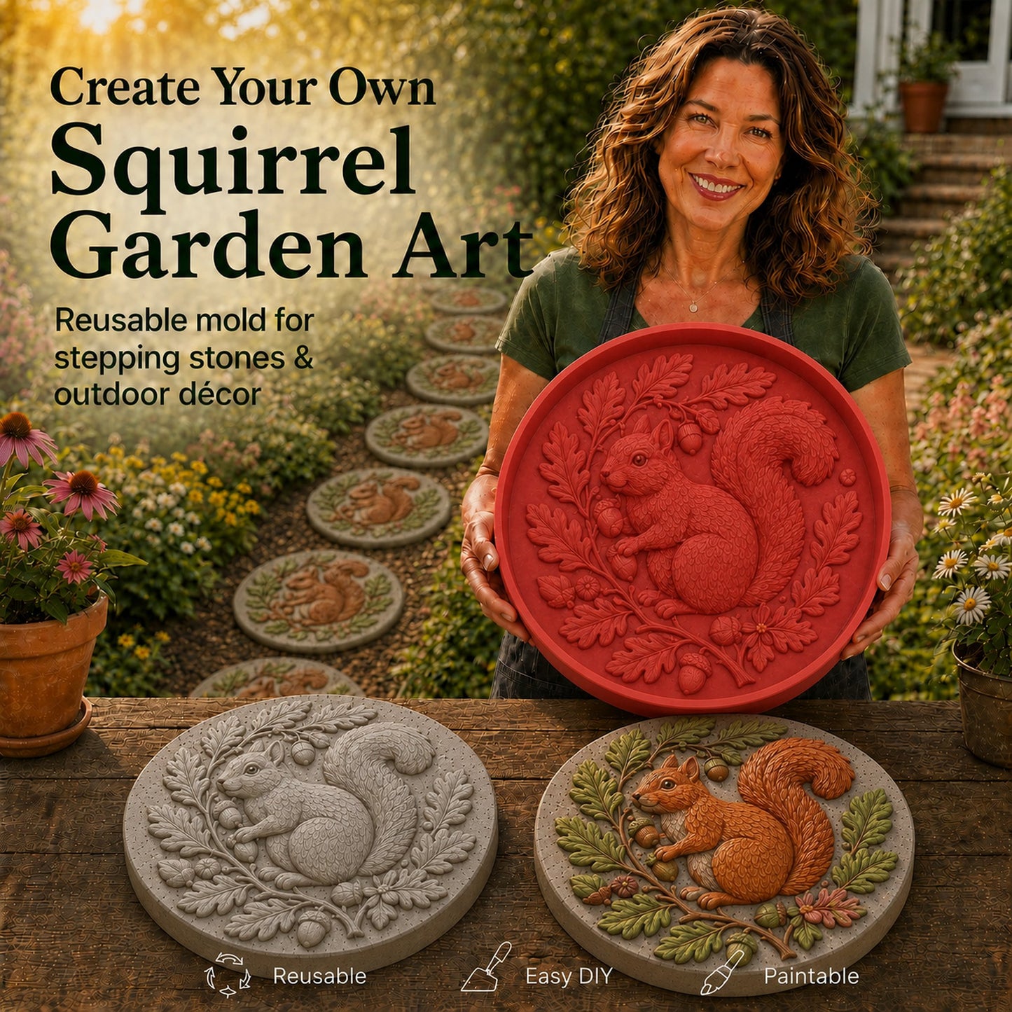 Reusable Animal-Themed Garden Art Mold – Bring Nature to Life in Your Garden