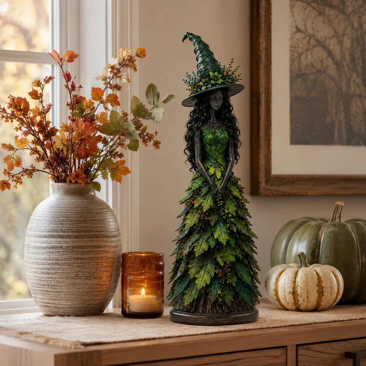 🧙 Enchanted Autumn Witch Figurine