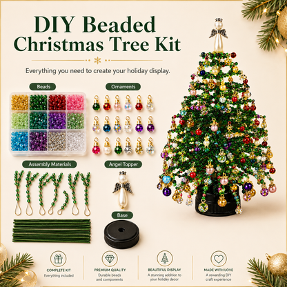 🎄✨ DIY Beaded Christmas Tree Kit – 🎅Create Your Own Sparkling Holiday Decoration