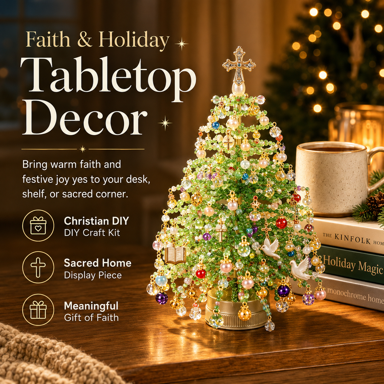 🎄✨ DIY Beaded Christmas Tree Kit – 🎅Create Your Own Sparkling Holiday Decoration