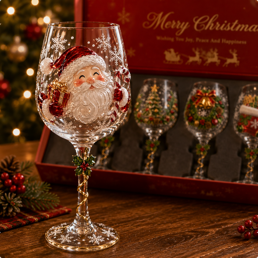 A Tiny Holiday Scene In Every Glass