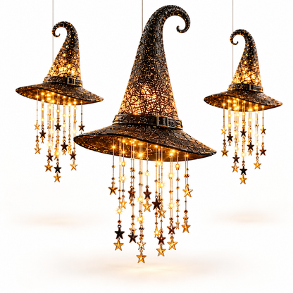 Lighted Witch Hat Hanging Chime