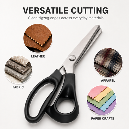 Stainless Steel Zig Zag Scissors with Serrated Teeth - Perfect for DIY Crafts✂️
