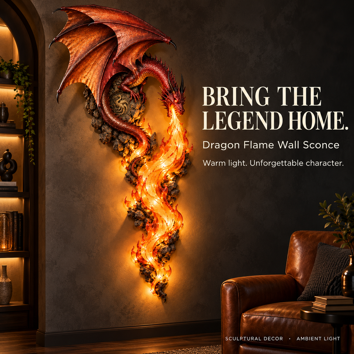 🐉 Dragonfire Guardian Wall Sconce – A Legendary Flame Awakens On Your Wall 🔥